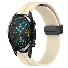 Cinturino in silicone con chiusura magnetica per Huawei GT2 46 mm 22 mm (beige)