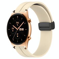For Honor Watch GS 3 22mm Cinturino in silicone con chiusura magnetica in tinta unita (beige)