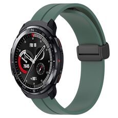For Honor Watch GS Pro 22mm Cinturino in silicone con chiusura magnetica in tinta unita (verde oliva)