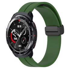 For Honor Watch GS Pro 22mm Cinturino in silicone con chiusura magnetica in tinta unita (verde militare)