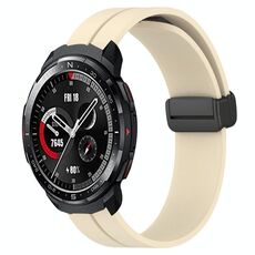 For Honor Watch GS Pro 22mm Cinturino in silicone con chiusura magnetica in tinta unita (beige)