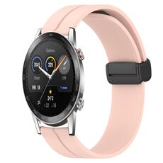 For Honor Magic Watch 2 46mm 22mm Cinturino in silicone con chiusura magnetica a tinta unita (rosa)