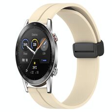 For Honor Magic Watch 2 46mm 22mm Cinturino in silicone con chiusura magnetica in tinta unita (beige)