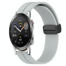 For Honor Magic Watch 2 46mm 22mm Cinturino in silicone con chiusura magnetica a tinta unita (grigio)