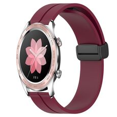 For Honor Watch Dream 22mm Cinturino in silicone con chiusura magnetica in tinta unita (rosso vino)