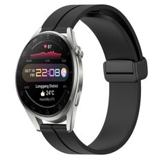 Per Huawei Watch 3 Pro Nuovo cinturino in silicone con chiusura magnetica da 22 mm (nero)