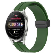 Per Huawei Watch 3 Pro Nuovo cinturino in silicone con chiusura magnetica da 22 mm (verde militare)