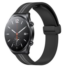 Per Xiaomi MI Watch S1 Cinturino in silicone pieghevole con chiusura magnetica da 22 mm (nero + grigio)