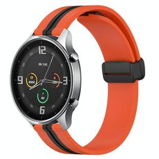 Per Xiaomi MI Watch Color 22mm Cinturino pieghevole in silicone con chiusura magnetica (arancione + nero)