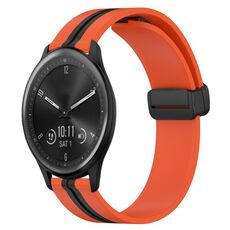 Per Garmin Vivomove Sport 20 mm pieghevole cinturino in silicone con chiusura magnetica (arancione + nero)