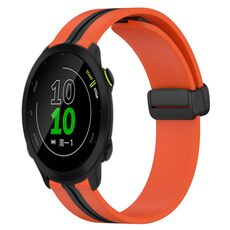 Per Garmin Forerunner 158 Cinturino in silicone pieghevole da 20 mm con chiusura magnetica (arancione + nero)