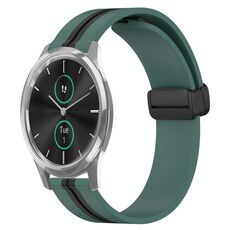 Per Garminmove Luxe cinturino in silicone pieghevole da 20 mm con chiusura magnetica (verde oliva + nero)