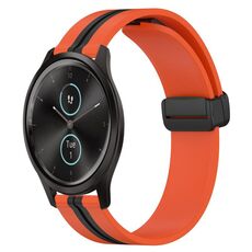 Per Garmin Garminmove Style 20mm Cinturino pieghevole in silicone con chiusura magnetica (arancione + nero)