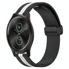 Per Garmin Garminmove Style 20 mm pieghevole cinturino in silicone con chiusura magnetica (nero + bianco)