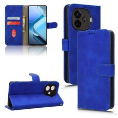 Per vivo iQOO Z9 Custodia per telefono in pelle con vibrazione magnetica Skin Feel (blu)