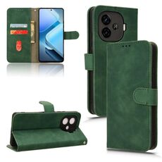 Custodia per telefono in pelle con vibrazione magnetica Skin Feel per vivo iQOO Z9 (verde)