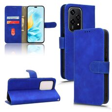 Custodia per telefono in pelle con vibrazione magnetica Skin Feel per Honor 200 Lite (blu)
