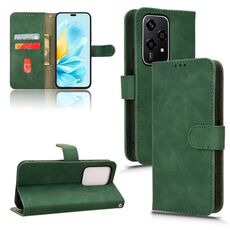 Custodia per telefono in pelle con vibrazione magnetica Skin Feel per Honor 200 Lite (verde)