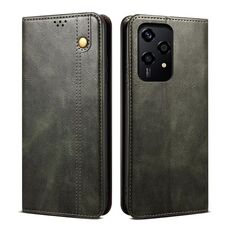Custodia per telefono in pelle con texture Crazy Horse per Honor 200 Lite 5G Global Oil Wax (verde)