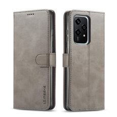 Custodia per telefono in pelle di vitello con texture globale LC.IMEEKE per Honor 200 Lite (grigio)