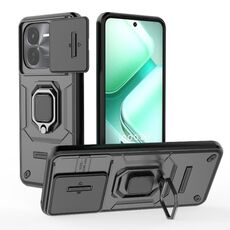 Per vivo iQOO Z9X 5G scorrevole Camshield TPU + custodia per telefono antiurto per PC con supporto (nero)
