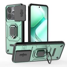 Per vivo iQOO Z9X 5G Custodia scorrevole Camshield TPU + PC antiurto con supporto (verde)