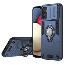 Custodia per telefono con supporto ad anello Camshield per Samsung Galaxy S24 5G (blu reale)