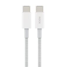 Cavo dati di ricarica rapida ROCK Z20 da USB-C / Type-C a USB-C / Type-C da 60 W, lunghezza: 1 m (grigio bianco)