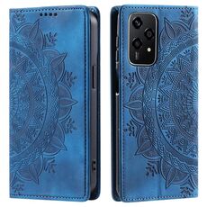 Custodia per telefono in pelle magnetica goffrata Totem per Honor 200 Lite (blu)