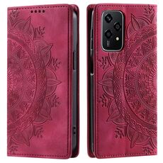 Custodia per telefono in pelle magnetica goffrata Totem per Honor 200 Lite (rossa)