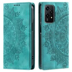 Custodia per telefono in pelle magnetica goffrata Totem per Honor 200 Lite (verde)