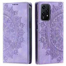 Custodia per telefono in pelle magnetica goffrata Totem per Honor 200 Lite (viola)