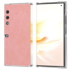 Custodia per telefono con bordo trasparente in pelle PU per borsa Honor V (rosa)