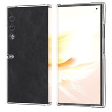 Custodia per telefono con bordo trasparente in pelle PU per borsa Honor V (nera)