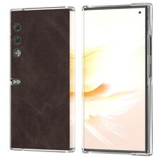 Custodia per telefono con bordo trasparente in pelle PU per borsa Honor V (caffè)