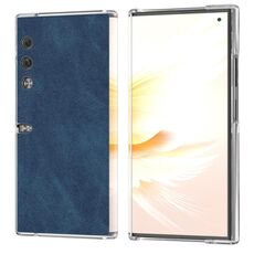 Custodia per telefono con bordo trasparente in pelle PU per borsa Honor V (blu)