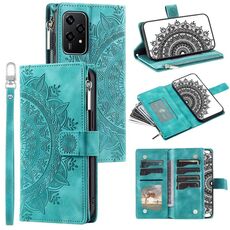 Custodia per telefono in pelle con cerniera totem multischeda per Honor 200 Lite (verde)