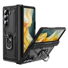 Per Samsung Galaxy Z Fold6 5G antiurto TPU + custodia per PC con cinturino protettivo (nero)
