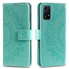 Custodia per telefono in pelle goffrata fiore Totem per Honor 200 Lite con cordino (verde)
