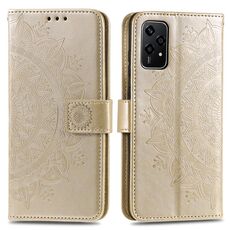 Custodia per telefono in pelle goffrata fiore Totem per Honor 200 Lite con cordino (oro)