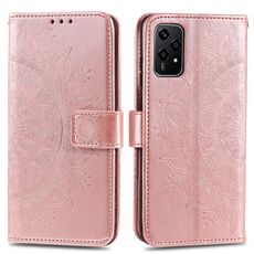 Custodia per telefono in pelle goffrata fiore Totem per Honor 200 Lite con cordino (oro rosa)