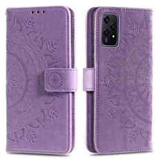 Custodia per telefono in pelle goffrata fiore Totem per Honor 200 Lite con cordino (viola)