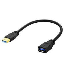 Cavo USB 3.0 femmina a USB 3.0 maschio in PVC, lunghezza: 0,3 m (nero)