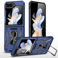 Per Samsung Galaxy Z Flip6 5G Armor PC + Custodia per telefono con protezione per fotocamera in TPU (blu navy)