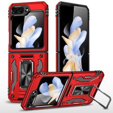 Per Samsung Galaxy Z Flip6 5G Armor PC + Custodia per telefono con protezione per fotocamera in TPU (rossa)