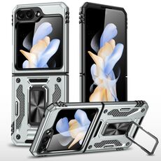 Per Samsung Galaxy Z Flip6 5G Armor PC + Custodia per telefono con protezione per fotocamera in TPU (grigio)