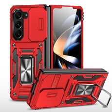 Per Samsung Galaxy Z Fold6 5G Armor PC + Custodia per telefono con protezione per fotocamera in TPU (rossa)