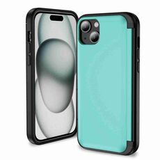 Custodia per telefono con supporto a vibrazione 3 in 1 per iPhone 14 Plus (ciano)