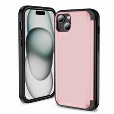 Per iPhone 15 Plus Custodia per telefono con supporto a vibrazione 3 in 1 (rosa)