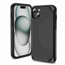 Per iPhone 15 Plus Custodia per telefono con supporto a vibrazione 3 in 1 (nera)
